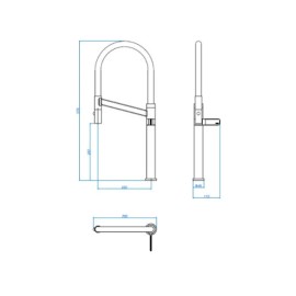 Torneira Mesa Cozinha Bica Alta Colore Inox e Fendi 1189.INX.FD