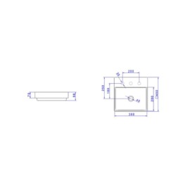 Cuba de Sobrepor com mesa Quadrada Borda fina Deca Branco Fosco L.129.16