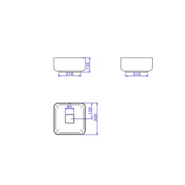 Cuba Quadrada Apoio com Mesa Deca 30cm Branco L.11030.M.17