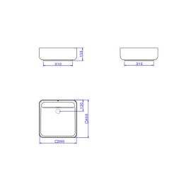 Cuba Quadrada Apoio Com Válvula Oculta Deca 40cm Ebano Fosco L.11040.VO.94