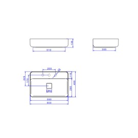 Cuba Retangular Apoio com Mesa Deca 60cm Branco L.13060.M.17