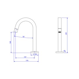 Torneira Tube Bica baixa Black Noir 1197.BL.TUB.NO