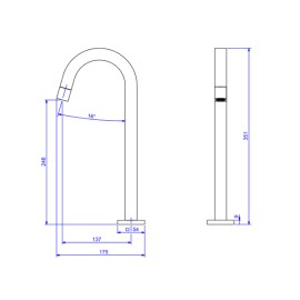 Torneira Tube Bica Alta Black Matte 1198.BL.TUB.MT