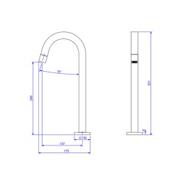 Torneira Tube Bica Alta Black Noir 1198.BL.TUB.NO