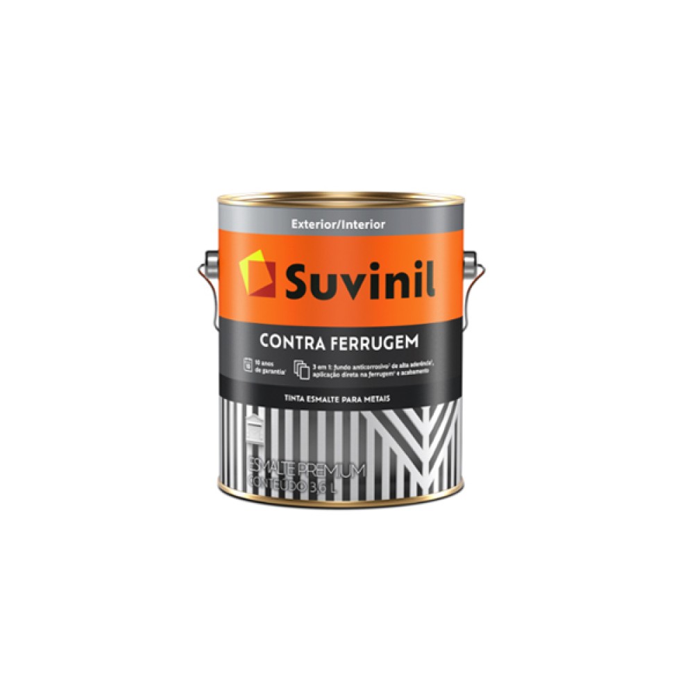 Tinta Esmalte Contra Ferrugem Branco Brilhante 3,6 litros Suvinil