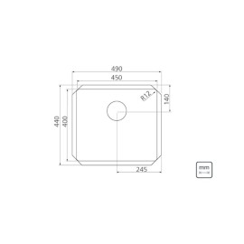 Cuba Inox Undermount Quadrum 45U Tramontina 450X400 Design Collection 94006/112