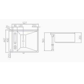 Cuba Inox com Torneira Deca Supra Hide  CC.650.40.SUP.INX