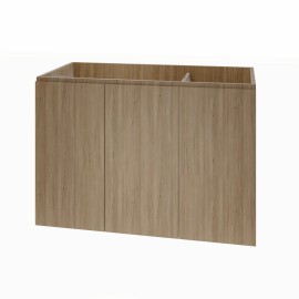 Gabinete com 03 portas (puxador 45°) 90 x 60 cm em mdf amadeirado MA.PL.107