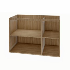 Gabinete com 03 portas (puxador 45°) 90 x 60 cm em mdf amadeirado MA.PL.107