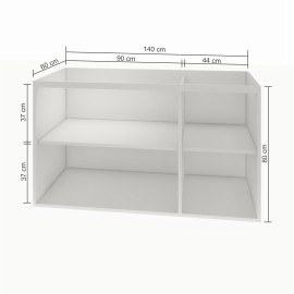 Gabinete com 03 portas (puxador 45°) 140 x 60 cm em mdf branco MA.PL.23