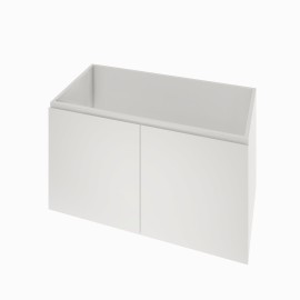 Gabinete para banheiro com 02 portas (puxador 45°) 110 x 55 cm em mdf branco MA.PL.91