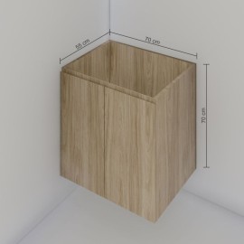 Gabinete para banheiro com 02 portas (puxador 45°) 70 x 55 cm em mdf amadeirado MA.PL.92