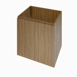 Gabinete Para Banheiro Com 02 Portas (Puxador 45°) 90 X 55 Cm Em Mdf Amadeirado MA.PL.93