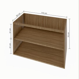 Gabinete Para Banheiro Com 02 Portas (Puxador 45°) 110 X 55 Cm Em Mdf Amadeirado MA.PL.94