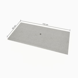 Bancada lavabo / banheiro para cuba de sobrepor granito branco siena  110 x 55 cm PN.BC.03