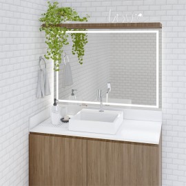 Bancada lavabo / banheiro para cuba de sobrepor - granito branco prime   - 110 x 55 cm PN.BC.17