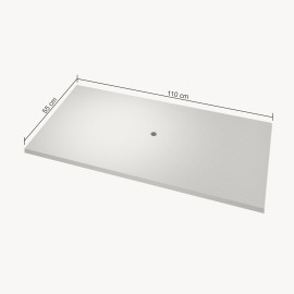 Bancada lavabo / banheiro para cuba de sobrepor - granito branco prime   - 110 x 55 cm PN.BC.17