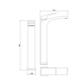Misturador Monocomando Bica Alta Lavatorio Acqua 2885.C92