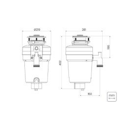 Triturador Resíduos Alimentares 0,75 HP Tramontina para Cubas Válvula de 4 1/2 94522/003