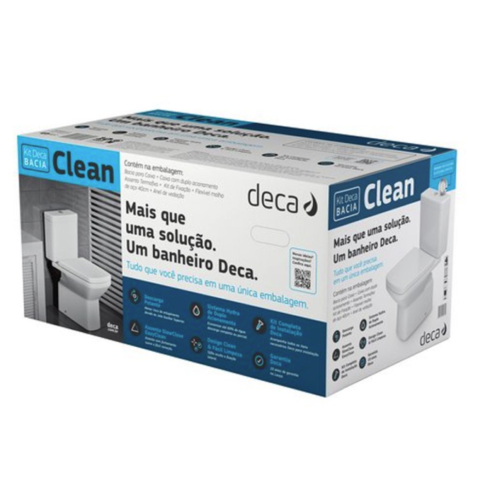 Kit completo Bacia com caixa acoplada Clean Deca KP.460.17