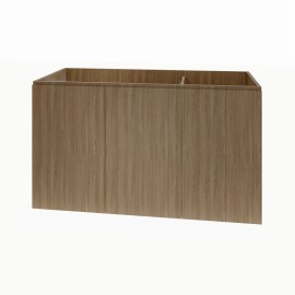 Gabinete com 03 portas (puxador 45°) 140 x 60 cm em mdf amadeirado MA.PL.109