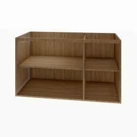 Gabinete com 03 portas (puxador 45°) 140 x 60 cm em mdf amadeirado MA.PL.109