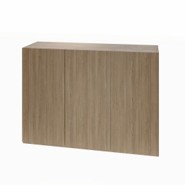 Armário superior 03 portas 90 x 35  em mdf amadeirado MA.PL.113