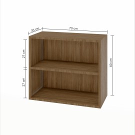 Armário superior 01 porta 70 x 55  em mdf amadeirado MA.PL.98