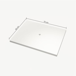 bancada lavabo / banheiro cuba de sobrepor - quartzo branco  - 70 x 55 cm PN.BC.23