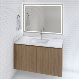  Bancada lavabo banheiro para cuba de embutir granito branco siena  110 x 55 cm PN.BC.48