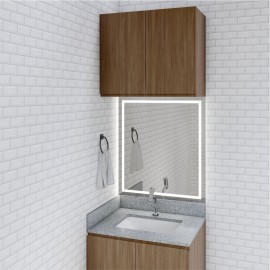 bancada lavabo / banheiro para cuba de embutir - granito cinza andorinha  70 x 55 cm PN.BC.50