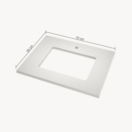 Bancada lavabo / banheiro para cuba de embutir - granito branco prime   - 70 x 55 cm PN.BC.56