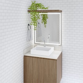  bancada lavabo / banheiro  cuba de sobrepor - granito itaunas - 70 x 55 cm  PN.BC.59