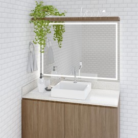 bancada lavabo / banheiro  cuba de sobrepor - granito itaunas - 110 x 55 cm PN.BC.61