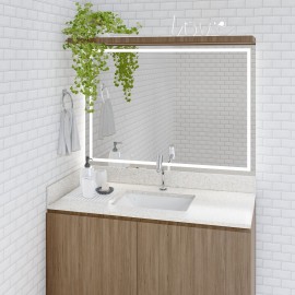 bancada lavabo / banheiro  cuba de embutir - granito itaunas - 110 x 55 cm PN.BC.64