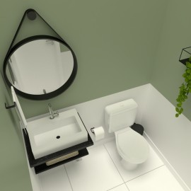 Lavabo escandinavo econômico com caixa acoplada RLLAVESF5 