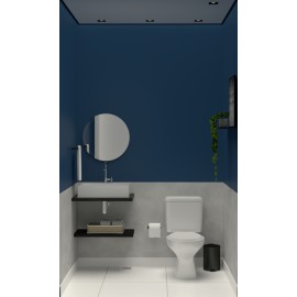 Lavabo moderno econômico cimento queimado e bacia com caixa acoplada smart RLLAVMOF42