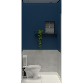 Lavabo moderno econômico cimento queimado e bacia com caixa acoplada smart RLLAVMOF42