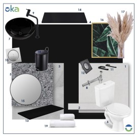 Lavabo moderno econômico cimento queimado RLLAVMOF45