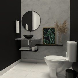 Lavabo moderno econômico cimento queimado RLLAVMOF45