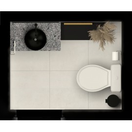 Lavabo moderno econômico cimento queimado RLLAVMOF45