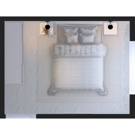 Quarto De Casal Clean Econômico Com Cama e kit enxoval RLQTCESF137