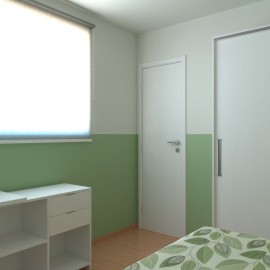 Quarto De Solteiro Escandinavo Econômico Com armário RLQTSMOF139