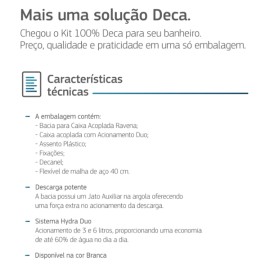 Kit completo Bacia com caixa acoplada Ravena Deca KP.909.17