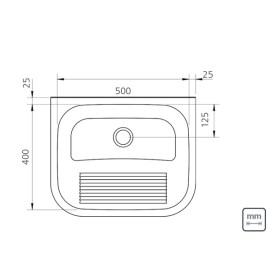 Tanque Tramontina Parede Acetinado 50x40cm 94401/107