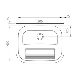 Tanque Tramontina Parede Prime Polido 50x 40 cm 94401/407