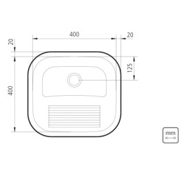 Tanque Inox 40x40 Tramontina de Encaixe/Embutir Polido 94403/407