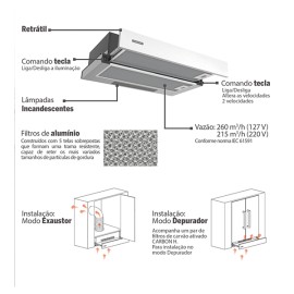 Depurador Inox Telescopio 60CM 127V 94810/005