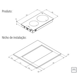 Cooktop Eletrico Indução Tramontina Domino Touch 2 bocas 2EI 30 94750/220