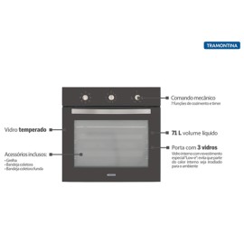 Forno Eletrico Embutir 220v Preto New Glass Cook B 60 F7 94867/220